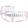 Estructura de cama madera maciza gris doble 135x190 cm de vidaXL, Camas y somieres - Ref: Foro24-3105902, Precio: 147,99 €, D...