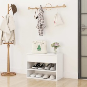 White engineered wood shoe bench 60x30x45 cm by vidaXL, Shoe racks and shoe organizers - Ref: Foro24-808738, Price: 44,35 €, ...