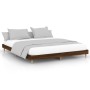 Oak brown engineered wood bed frame 160x200 cm by vidaXL, Beds and slatted bases - Ref: Foro24-832028, Price: 134,95 €, Disco...