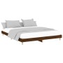 Oak brown engineered wood bed frame 160x200 cm by vidaXL, Beds and slatted bases - Ref: Foro24-832028, Price: 134,95 €, Disco...