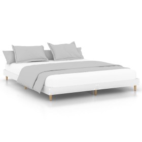 Estructura de cama madera de ingeniería blanca 150x200 cm de vidaXL, Camas y somieres - Ref: Foro24-832029, Precio: 118,99 €,...