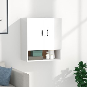 Glossy white plywood wall cabinet 60x31x70 cm by vidaXL, Lockers and storage cabinets - Ref: Foro24-812885, Price: 68,47 €, D...