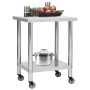 Mesa de trabajo para cocina con ruedas acero inox 80x45x85 cm de vidaXL, Restauración - Ref: Foro24-51635, Precio: 127,99 €, ...