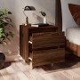 Mesita de noche patas de madera maciza roble ahumado 40x35x50cm de vidaXL, Mesitas de noche - Ref: Foro24-813126, Precio: 39,...