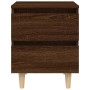 Mesita de noche patas de madera maciza roble ahumado 40x35x50cm de vidaXL, Mesitas de noche - Ref: Foro24-813126, Precio: 39,...