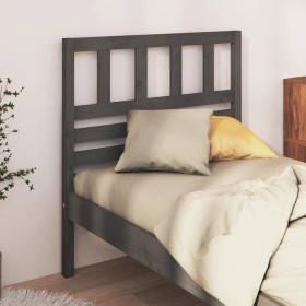 Solid gray pine wood bed headboard 96x4x100 cm by vidaXL, Headboards and footboards - Ref: Foro24-814126, Price: 37,99 €, Dis...