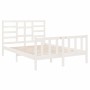 White solid wood bed frame 140x190 cm by vidaXL, Beds and slatted bases - Ref: Foro24-3105906, Price: 128,34 €, Discount: %