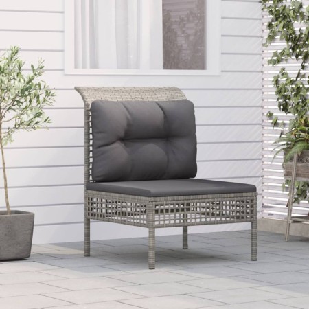 Zentrales Gartensofa mit synthetischem Rattankissen grau von vidaXL, Gartensets - Ref: Foro24-319667, Preis: 67,54 €, Rabatt: %