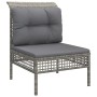 Central garden sofa with gray synthetic rattan cushion by vidaXL, Garden sets - Ref: Foro24-319667, Price: 67,54 €, Discount: %