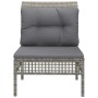 Central garden sofa with gray synthetic rattan cushion by vidaXL, Garden sets - Ref: Foro24-319667, Price: 67,54 €, Discount: %