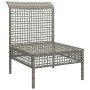 Central garden sofa with gray synthetic rattan cushion by vidaXL, Garden sets - Ref: Foro24-319667, Price: 67,54 €, Discount: %