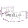 Estructura de cama de madera maciza blanca 140x190 cm de vidaXL, Camas y somieres - Ref: Foro24-3105906, Precio: 128,44 €, De...