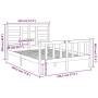 Estructura de cama de madera maciza gris 140x190 cm de vidaXL, Camas y somieres - Ref: Foro24-3105907, Precio: 142,84 €, Desc...