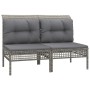 Zentrale Gartensofas mit Kissen, 2 Einheiten, graues synthetisches Rattan von vidaXL, Gartensets - Ref: Foro24-319668, Preis:...