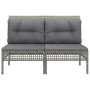 Zentrale Gartensofas mit Kissen, 2 Einheiten, graues synthetisches Rattan von vidaXL, Gartensets - Ref: Foro24-319668, Preis:...