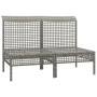 Zentrale Gartensofas mit Kissen, 2 Einheiten, graues synthetisches Rattan von vidaXL, Gartensets - Ref: Foro24-319668, Preis:...