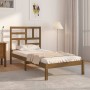 Estructura de cama madera maciza marrón miel 75x190 cm de vidaXL, Camas y somieres - Ref: Foro24-3105913, Precio: 96,38 €, De...