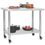 Kitchen work table with stainless steel wheels 100x30x85 cm by vidaXL, Restoration - Ref: Foro24-51637, Price: 140,44 €, Disc...