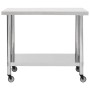 Kitchen work table with stainless steel wheels 100x30x85 cm by vidaXL, Restoration - Ref: Foro24-51637, Price: 140,44 €, Disc...