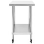 Kitchen work table with stainless steel wheels 100x30x85 cm by vidaXL, Restoration - Ref: Foro24-51637, Price: 140,44 €, Disc...