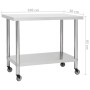 Kitchen work table with stainless steel wheels 100x30x85 cm by vidaXL, Restoration - Ref: Foro24-51637, Price: 140,44 €, Disc...