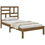 Estructura de cama madera maciza marrón miel 75x190 cm de vidaXL, Camas y somieres - Ref: Foro24-3105913, Precio: 96,38 €, De...