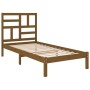 Estructura de cama madera maciza marrón miel 75x190 cm de vidaXL, Camas y somieres - Ref: Foro24-3105913, Precio: 96,38 €, De...