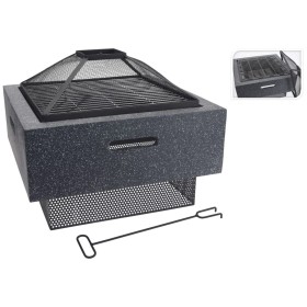 ProGarden Dark Gray Square Brazier with Grill 52.5x52.5x18.5 cm by ProGarden, Chimneys - Ref: Foro24-436229, Price: 160,99 €,...