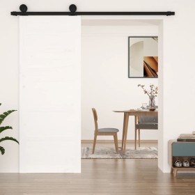 Solid white pine wood barn door 80x1.8x204.5 cm by vidaXL, Doors - Ref: Foro24-824614, Price: 96,58 €, Discount: %