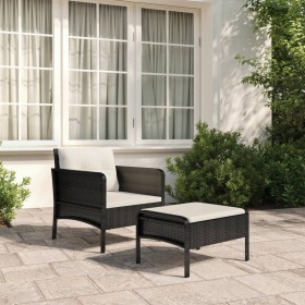 Garden furniture set 2 pieces and black synthetic rattan cushions by vidaXL, Garden sets - Ref: Foro24-319678, Price: 113,99 ...