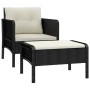 Set de muebles de jardín 2 pzas y cojines ratán sintético negro de vidaXL, Conjuntos de jardín - Ref: Foro24-319678, Precio: ...