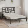 Estructura de cama doble pequeña madera maciza gris 120x190 cm de vidaXL, Camas y somieres - Ref: Foro24-3105922, Precio: 136...