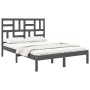 Estructura de cama doble pequeña madera maciza gris 120x190 cm de vidaXL, Camas y somieres - Ref: Foro24-3105922, Precio: 136...