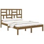 Estructura de cama doble madera maciza marrón miel 120x190 cm de vidaXL, Camas y somieres - Ref: Foro24-3105923, Precio: 130,...