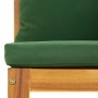 Modulare Ecksofas, 2 Einheiten, Akazienholz mit grünen Kissen von vidaXL, Modulare Sofas für den Außenbereich - Ref: Foro24-3...