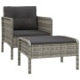 Set de muebles de jardín 2 pzas cojines ratán sintético gris de vidaXL, Conjuntos de jardín - Ref: Foro24-319679, Precio: 122...