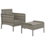 Set de muebles de jardín 2 pzas cojines ratán sintético gris de vidaXL, Conjuntos de jardín - Ref: Foro24-319679, Precio: 122...