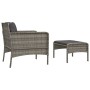 Set de muebles de jardín 2 pzas cojines ratán sintético gris de vidaXL, Conjuntos de jardín - Ref: Foro24-319679, Precio: 122...