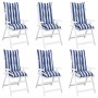 High back chair cushion 6 pcs blue and white stripes 120x50x7 cm by vidaXL, Cushions for chairs and sofas - Ref: Foro24-36027...