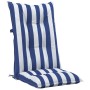 High back chair cushion 6 pcs blue and white stripes 120x50x7 cm by vidaXL, Cushions for chairs and sofas - Ref: Foro24-36027...