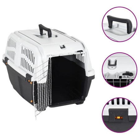 Pet carrier metal door polypropylene 55x36x35 cm by vidaXL, Pet carriers and boxes - Ref: Foro24-172212, Price: 58,19 €, Disc...