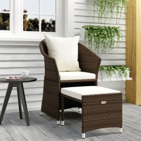 2-piece garden furniture set and brown synthetic rattan cushions by vidaXL, Garden sets - Ref: Foro24-319683, Price: 152,00 €...