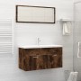 Bathroom furniture set, 2 pieces, smoked oak plywood. by vidaXL, Bathroom furniture - Ref: Foro24-826623, Price: 75,96 €, Dis...