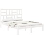 White solid wood bed frame 140x190 cm by vidaXL, Beds and slatted bases - Ref: Foro24-3105931, Price: 120,24 €, Discount: %