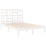 White solid wood bed frame 140x190 cm by vidaXL, Beds and slatted bases - Ref: Foro24-3105931, Price: 120,24 €, Discount: %