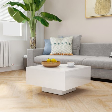 Glossy white engineered wood coffee table 60x60x31.5 cm by vidaXL, Coffee table - Ref: Foro24-806891, Price: 60,99 €, Discoun...