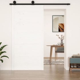 Solid white pine barn door 100x1.8x204.5 cm by vidaXL, Doors - Ref: Foro24-824624, Price: 105,88 €, Discount: %