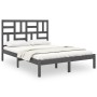 Gray solid wood bed frame 140x190 cm by vidaXL, Beds and slatted bases - Ref: Foro24-3105932, Price: 143,99 €, Discount: %