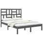 Gray solid wood bed frame 140x190 cm by vidaXL, Beds and slatted bases - Ref: Foro24-3105932, Price: 143,99 €, Discount: %