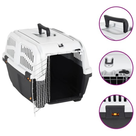 Pet carrier with metal door and polypropylene, measuring 60x40x39 cm. by vidaXL, Pet carriers and boxes - Ref: Foro24-172213,...